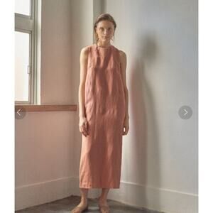 ETRE Tokyo Free People Anthropologie Pink Cotton/Linen Sleeveless Maxi dress